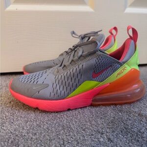 Nike Kids Sneakers Gray with Pink and Neon Accents